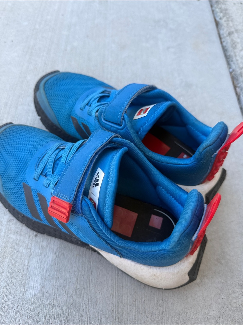 adidas Kids Bright Blue Sneakers with Red Accents